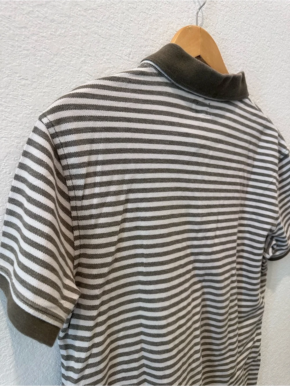Levi's Men's‎ Olive and White Striped Polo